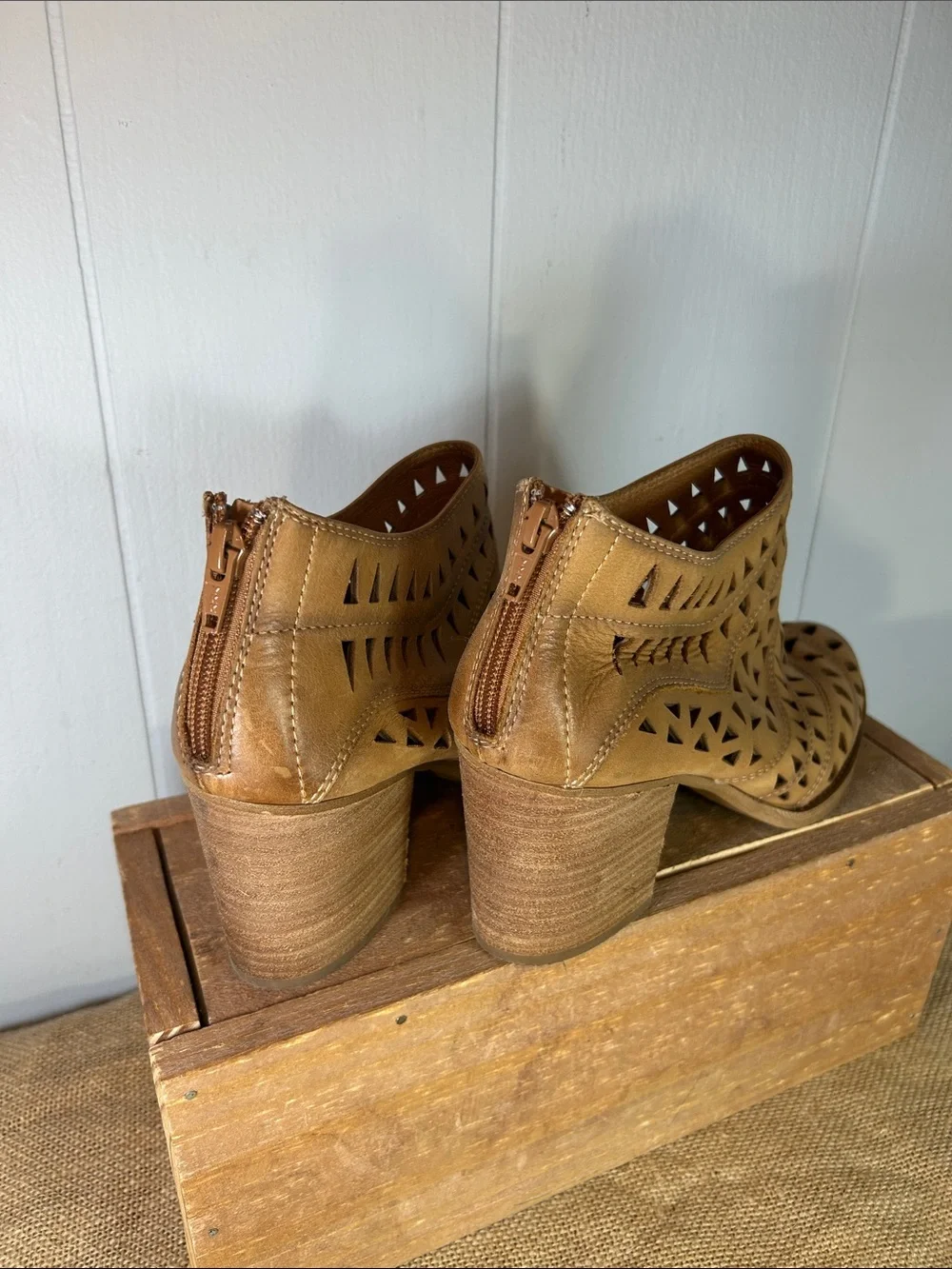 Sofft Westwood Laser Cutout Leather Ankle Booties